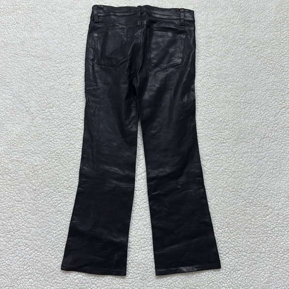 J Brand Black Lambskin Leather Bootcut Pants - Picture 8 of 12
